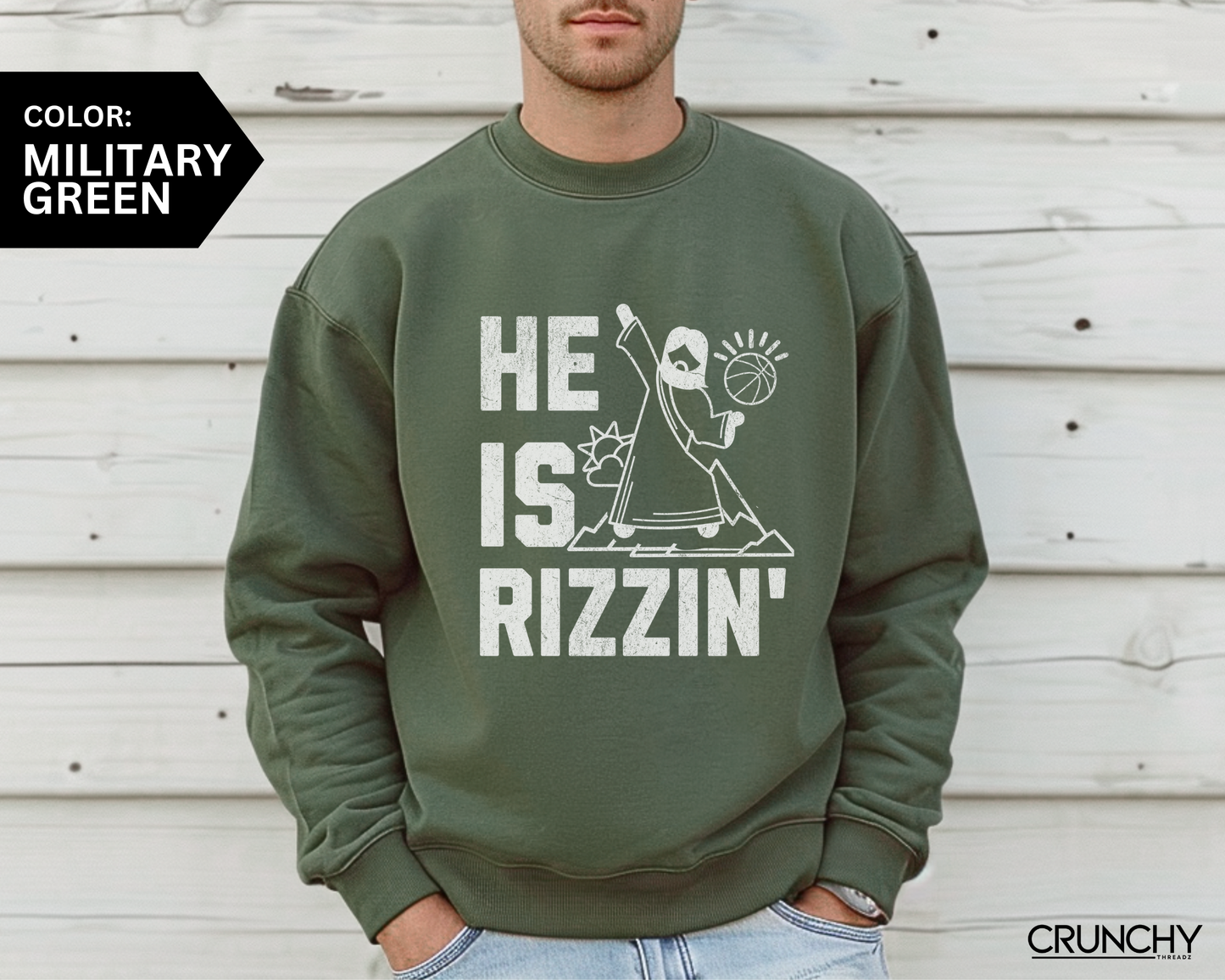 He Is Rizzin Basketball Jesus Sweatshirt