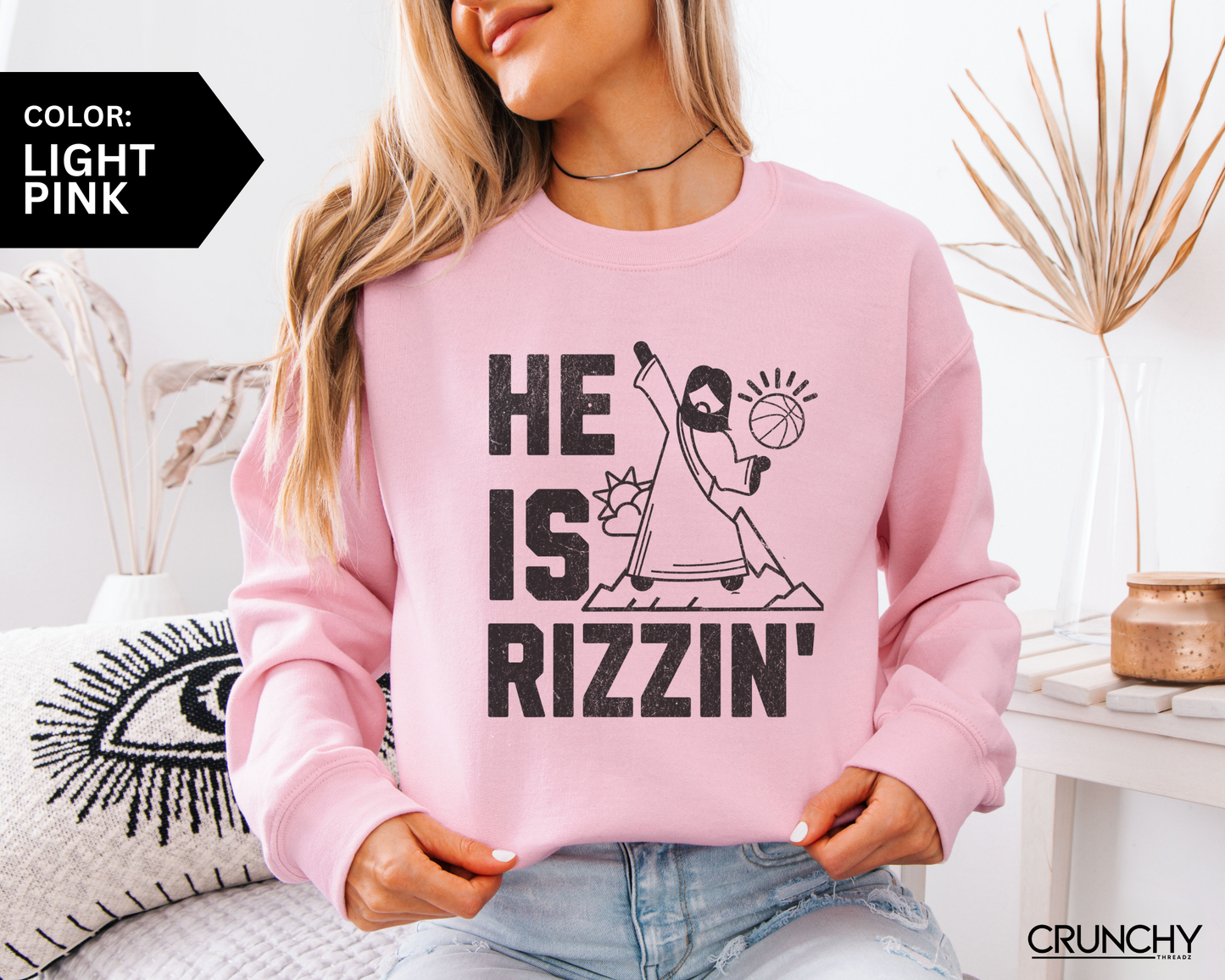 He Is Rizzin Basketball Jesus Sweatshirt